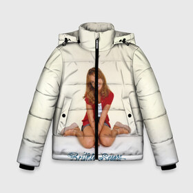 Зимняя куртка для мальчиков 3D с принтом Oldschool Britney в Петрозаводске, ткань верха — 100% полиэстер; подклад — 100% полиэстер, утеплитель — 100% полиэстер | длина ниже бедра, удлиненная спинка, воротник стойка и отстегивающийся капюшон. Есть боковые карманы с листочкой на кнопках, утяжки по низу изделия и внутренний карман на молнии. 

Предусмотрены светоотражающий принт на спинке, радужный светоотражающий элемент на пуллере молнии и на резинке для утяжки | Тематика изображения на принте: britney | britneyspears | glitch | icon | jean | pop | princess | spears | usa | бритни | бритниспирс | глич | джин | поп | работа | спирс | сша