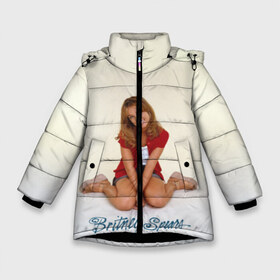 Зимняя куртка для девочек 3D с принтом Oldschool Britney в Петрозаводске, ткань верха — 100% полиэстер; подклад — 100% полиэстер, утеплитель — 100% полиэстер. | длина ниже бедра, удлиненная спинка, воротник стойка и отстегивающийся капюшон. Есть боковые карманы с листочкой на кнопках, утяжки по низу изделия и внутренний карман на молнии. 

Предусмотрены светоотражающий принт на спинке, радужный светоотражающий элемент на пуллере молнии и на резинке для утяжки. | britney | britneyspears | glitch | icon | jean | pop | princess | spears | usa | бритни | бритниспирс | глич | джин | поп | работа | спирс | сша