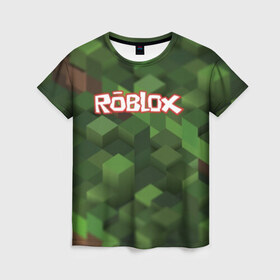 Женская футболка 3D с принтом Roblox в Петрозаводске, 100% полиэфир ( синтетическое хлопкоподобное полотно) | прямой крой, круглый вырез горловины, длина до линии бедер | play | roblox | детская | для детей | игра | онлайн | ребенку | роблокс | роболкс | симулятор