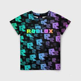Детская футболка 3D с принтом Roblox в Петрозаводске, 100% гипоаллергенный полиэфир | прямой крой, круглый вырез горловины, длина до линии бедер, чуть спущенное плечо, ткань немного тянется | roblox   массовая многопользовательская онлайн игра