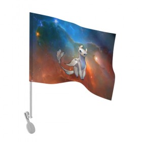 Флаг для автомобиля с принтом ночная фурия в Петрозаводске, 100% полиэстер | Размер: 30*21 см | how to train your dragon | night fury | астрономия | беззубик | галактика | дракон | звезды | как приручить дракона | космос | ночная фурия