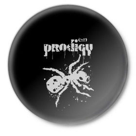 Значок с принтом The Prodigy логотип в Петрозаводске,  металл | круглая форма, металлическая застежка в виде булавки | 2019 | album | art | break | dance | logo | music | prodigy | брейк | граффити | группа | заставка | лого | логотип | музыка | муравей | новый альбом | обложка альбома | продиджи