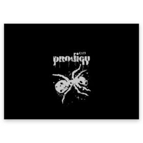 Поздравительная открытка с принтом The Prodigy логотип в Петрозаводске, 100% бумага | плотность бумаги 280 г/м2, матовая, на обратной стороне линовка и место для марки
 | Тематика изображения на принте: 2019 | album | art | break | dance | logo | music | prodigy | брейк | граффити | группа | заставка | лого | логотип | музыка | муравей | новый альбом | обложка альбома | продиджи