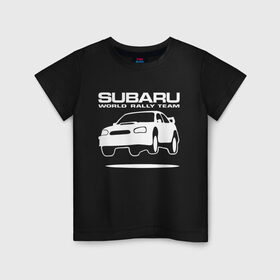 Детская футболка хлопок с принтом Subaru Impreza World Rally в Петрозаводске, 100% хлопок | круглый вырез горловины, полуприлегающий силуэт, длина до линии бедер | impreza | rally | subaru | subaru impreza | world rally team