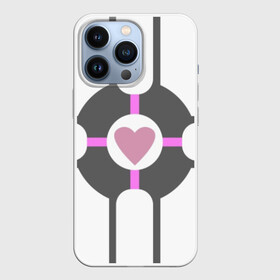 Чехол для iPhone 13 Pro с принтом Куб Компаньон в Петрозаводске,  |  | companion | companion cube | cube | portal | portal 2 | source | steam | valve | белый | куб | полосы | портал | портал 2 | розовый | серый