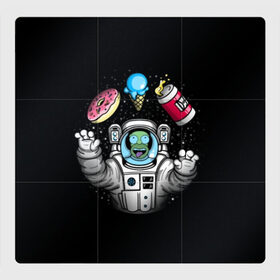 Магнитный плакат 3Х3 с принтом Гомер в космосе в Петрозаводске, Полимерный материал с магнитным слоем | 9 деталей размером 9*9 см | Тематика изображения на принте: bart | homer | lisa | simpsons | space | барт | гомер | космос | пончик | симпсоны