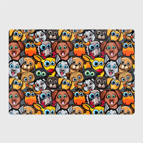 Магнитный плакат 3Х2 с принтом Веселые собаки в Петрозаводске, Полимерный материал с магнитным слоем | 6 деталей размером 9*9 см | бульдог | голубые глаза | доберман | животные | жирафы | котики | милые | олени | разноцветные | собаки | хаски | яркие
