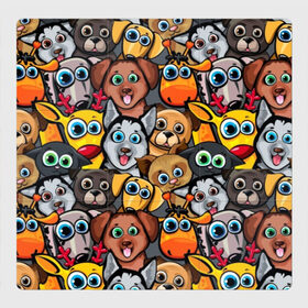 Магнитный плакат 3Х3 с принтом Веселые собаки в Петрозаводске, Полимерный материал с магнитным слоем | 9 деталей размером 9*9 см | бульдог | голубые глаза | доберман | животные | жирафы | котики | милые | олени | разноцветные | собаки | хаски | яркие