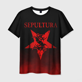 Мужская футболка 3D с принтом Sepultura в Петрозаводске, 100% полиэфир | прямой крой, круглый вырез горловины, длина до линии бедер | sepultura | грув метал | группы | дэт метал | метал | музыка | рок | трэш метал