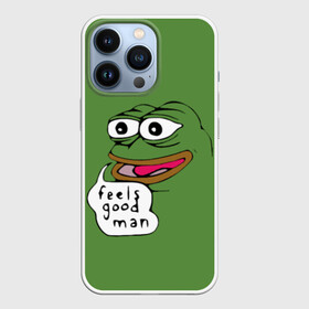 Чехол для iPhone 13 Pro с принтом Feels Good Man в Петрозаводске,  |  | Тематика изображения на принте: pepe | pepe frog | зеленая лягушка | лягушка | пепе