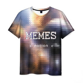 Мужская футболка 3D с принтом Memes Nation (Мем-Нация) в Петрозаводске, 100% полиэфир | прямой крой, круглый вырез горловины, длина до линии бедер | memes | nation | жизнь | игры | космос | мем | мемасы | мемесы | мемы | нация | отношения | пиксель | развитие | теплый