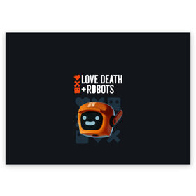 Поздравительная открытка с принтом Love, Death & Robots в Петрозаводске, 100% бумага | плотность бумаги 280 г/м2, матовая, на обратной стороне линовка и место для марки
 | cartoon | death | fantasy | heavy | horror | metal | miller | netflix | robots | tim | witness | любовь | миллер | мультфильм | робот | роботы | тим | ужасы | фэнтези