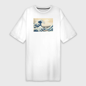 Платье-футболка хлопок с принтом Большая волна в Петрозаводске,  |  | большая волна | искусство | канагава