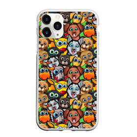 Чехол для iPhone 11 Pro матовый с принтом Веселые собачки в Петрозаводске, Силикон |  | бульдог | голубые глаза | доберман | животные | жирафы | котики | милые | олени | разноцветные | собаки | хаски | яркие