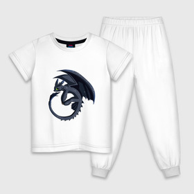 Детская пижама хлопок с принтом ночная фурия в Петрозаводске, 100% хлопок |  брюки и футболка прямого кроя, без карманов, на брюках мягкая резинка на поясе и по низу штанин
 | how to train your dragon | night fury | беззубик | дракон | как приручить дракона | ночная фурия