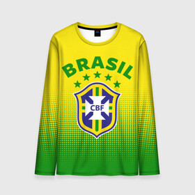 Мужской лонгслив 3D с принтом Бразилия в Петрозаводске, 100% полиэстер | длинные рукава, круглый вырез горловины, полуприлегающий силуэт | brasil | brazil | бразилия | бразильская сборная | сборная бразилии | сборная бразилии по футболу | сборные | форма | футбол | футбольные сборные | чемпиона | чемпионат мира