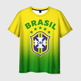 Мужская футболка 3D с принтом Бразилия в Петрозаводске, 100% полиэфир | прямой крой, круглый вырез горловины, длина до линии бедер | brasil | brazil | бразилия | бразильская сборная | сборная бразилии | сборная бразилии по футболу | сборные | форма | футбол | футбольные сборные | чемпиона | чемпионат мира