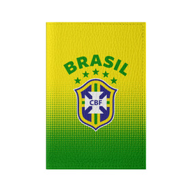 Обложка для паспорта матовая кожа с принтом Бразилия в Петрозаводске, натуральная матовая кожа | размер 19,3 х 13,7 см; прозрачные пластиковые крепления | brasil | brazil | бразилия | бразильская сборная | сборная бразилии | сборная бразилии по футболу | сборные | форма | футбол | футбольные сборные | чемпиона | чемпионат мира