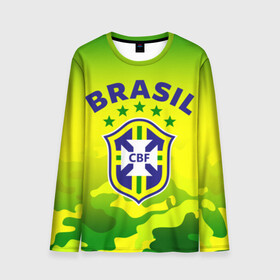 Мужской лонгслив 3D с принтом Бразилия в Петрозаводске, 100% полиэстер | длинные рукава, круглый вырез горловины, полуприлегающий силуэт | brasil | brazil | бразилия | бразильская сборная | сборная бразилии | сборная бразилии по футболу | сборные | форма | футбол | футбольные сборные | чемпиона | чемпионат мира