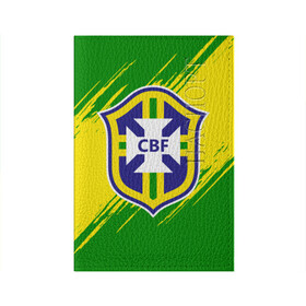 Обложка для паспорта матовая кожа с принтом Бразилия в Петрозаводске, натуральная матовая кожа | размер 19,3 х 13,7 см; прозрачные пластиковые крепления | brasil | brazil | бразилия | бразильская сборная | сборная бразилии | сборная бразилии по футболу | сборные | форма | футбол | футбольные сборные | чемпиона | чемпионат мира