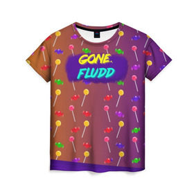 Женская футболка 3D с принтом Gone.Fludd (art) 5 в Петрозаводске, 100% полиэфир ( синтетическое хлопкоподобное полотно) | прямой крой, круглый вырез горловины, длина до линии бедер | fludd | gone | gone.fludd | mambl | rap | гон флад | кубик льда | мамбл | реп | сахарный человек