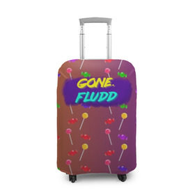 Чехол для чемодана 3D с принтом Gone.Fludd (art) 5 в Петрозаводске, 86% полиэфир, 14% спандекс | двустороннее нанесение принта, прорези для ручек и колес | fludd | gone | gone.fludd | mambl | rap | гон флад | кубик льда | мамбл | реп | сахарный человек