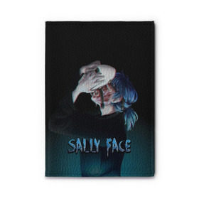 Обложка для автодокументов с принтом Sally Face в Петрозаводске, натуральная кожа |  размер 19,9*13 см; внутри 4 больших “конверта” для документов и один маленький отдел — туда идеально встанут права | sally face | игра | компьютерная игра | лицо | маска | протез | салли фейс | школа | шрамы