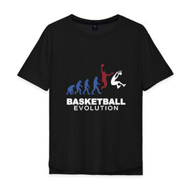 Мужская футболка хлопок Oversize с принтом Баскетбольная эволюция в Петрозаводске, 100% хлопок | свободный крой, круглый ворот, “спинка” длиннее передней части | and1 | basketball | coach | evolution | game | james | jordan | lebron | monkey | mvp | nba | player | slam dunk | sport | streetball | team | баскетбол | баскетболист | бросок | джеймс | джордан | игра | игрок | леброн | мяч | нба | обезьяна | 