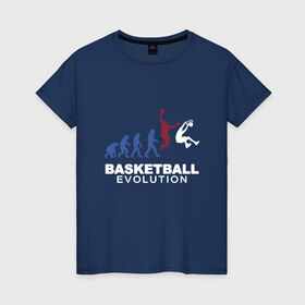 Женская футболка хлопок с принтом Баскетбольная эволюция в Петрозаводске, 100% хлопок | прямой крой, круглый вырез горловины, длина до линии бедер, слегка спущенное плечо | and1 | basketball | coach | evolution | game | james | jordan | lebron | monkey | mvp | nba | player | slam dunk | sport | streetball | team | баскетбол | баскетболист | бросок | джеймс | джордан | игра | игрок | леброн | мяч | нба | обезьяна | 