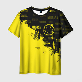 Мужская футболка 3D с принтом NIRVANA в Петрозаводске, 100% полиэфир | прямой крой, круглый вырез горловины, длина до линии бедер | like nirvana | nirvana | nirvana smells | nirvana spirit | nirvana teen | teen spirit | курт кобейн | нирвана | нирвана like. | нирвана smells