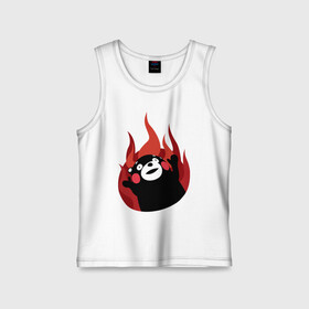 Детская майка хлопок с принтом Kumamon поджигает в Петрозаводске,  |  | fire | for | glory | hell | japan | of course | ofc | satan | the | иероглифы | кумамон | медведь | огонь | пожар | япония