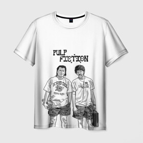 Мужская футболка 3D с принтом Pulp Fiction в Петрозаводске, 100% полиэфир | прямой крой, круглый вырез горловины, длина до линии бедер | кино | криминальное чтиво | тарантино | фильмы | чтиво