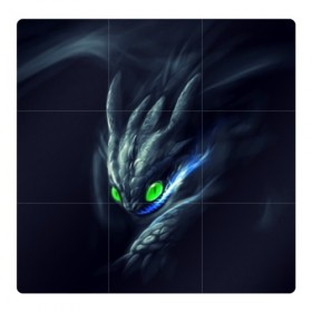 Магнитный плакат 3Х3 с принтом ночная фурия в Петрозаводске, Полимерный материал с магнитным слоем | 9 деталей размером 9*9 см | how to train your dragon | night fury | беззубик | дракон | как приручить дракона | ночная фурия