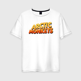 Женская футболка хлопок Oversize с принтом Arctic Monkeys в Петрозаводске, 100% хлопок | свободный крой, круглый ворот, спущенный рукав, длина до линии бедер
 | британская | гараж | группа | инди рок | метал | постпанк | психоделический | ривайвл | рок | хай грин | электроник