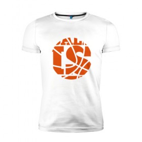 Мужская футболка премиум с принтом Ball is Life в Петрозаводске, 92% хлопок, 8% лайкра | приталенный силуэт, круглый вырез ворота, длина до линии бедра, короткий рукав | 