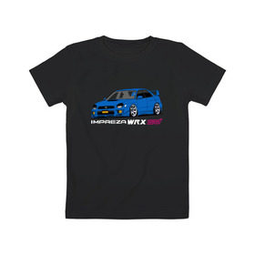 Детская футболка хлопок с принтом Subaru Impreza WRX STI (GD) в Петрозаводске, 100% хлопок | круглый вырез горловины, полуприлегающий силуэт, длина до линии бедер | impreza wrx sti | subaru | subaru impreza | subaru impreza wrx sti | wrx sti