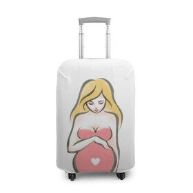 Чехол для чемодана 3D с принтом Рождение новой жизни в Петрозаводске, 86% полиэфир, 14% спандекс | двустороннее нанесение принта, прорези для ручек и колес | беременная | беременность | будущая мама | девушка | для мам