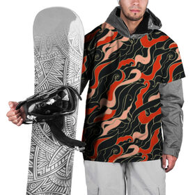 Накидка на куртку 3D с принтом Японский принт Дзигоку в Петрозаводске, 100% полиэстер |  | Тематика изображения на принте: волны | паттерн | япония