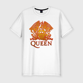 Мужская футболка хлопок Slim с принтом Queen  в Петрозаводске, 92% хлопок, 8% лайкра | приталенный силуэт, круглый вырез ворота, длина до линии бедра, короткий рукав | queen | богемская рапсодия | брайан мэи | британская | группа | королева | роджер тейлор | рок | фредди меркьюри