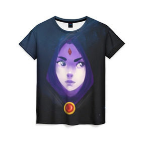 Женская футболка 3D с принтом Raven в Петрозаводске, 100% полиэфир ( синтетическое хлопкоподобное полотно) | прямой крой, круглый вырез горловины, длина до линии бедер | raven | teen titans | witch | ведьма | рейвен | рэйвен | юные титаны