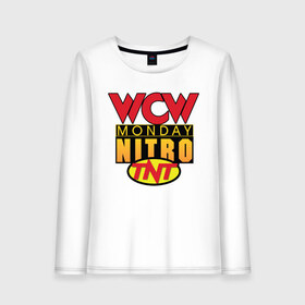 Женский лонгслив хлопок с принтом WCW Monday Night Nitro в Петрозаводске, 100% хлопок |  | nitro | wcw | wrestling | рестлинг