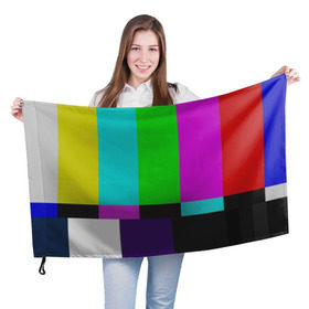 Флаг 3D с принтом Настроечная таблица в Петрозаводске, 100% полиэстер | плотность ткани — 95 г/м2, размер — 67 х 109 см. Принт наносится с одной стороны | television | tv | настроечная таблица | тв | телевизор