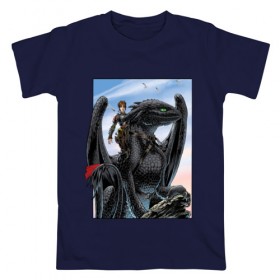Мужская футболка хлопок с принтом ночная фурия в Петрозаводске, 100% хлопок | прямой крой, круглый вырез горловины, длина до линии бедер, слегка спущенное плечо. | how to train your dragon | night fury | беззубик | дракон | как приручить дракона | ночная фурия