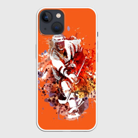 Чехол для iPhone 13 с принтом Хоккей в Петрозаводске,  |  | abstraction | art | athlete | blots | bright | colors | drops | helmet | hockey | hockey player | mask | splashes | sport | stick | uniform | абстракция | брызги | искусство | капли | клюшка | кляксы | маска | спорт | спортсмен | форма | хоккеист | хоккей