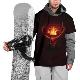 Накидка на куртку 3D с принтом Hellboy Aquarell в Петрозаводске, 100% полиэстер |  | art | hell boy | hellboy | арт | хел бой | хелл бой | хеллбой | хэлл бой | хэллбой