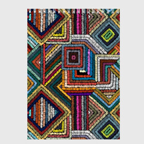 Скетчбук с принтом Этнический орнамент в Петрозаводске, 100% бумага
 | 48 листов, плотность листов — 100 г/м2, плотность картонной обложки — 250 г/м2. Листы скреплены сверху удобной пружинной спиралью | Тематика изображения на принте: bright | carpet | colors | embroidery | ethnic | fashion | geometric | national | ornament | pattern | style | thread | вышивка | геометрический | ковер | мода | национальная | нитки | орнамент | стиль | узор | цвета | этнический | яркие