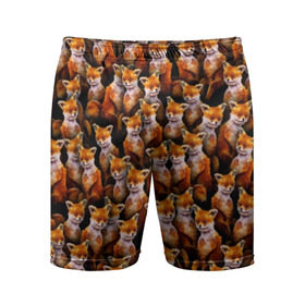 Мужские шорты 3D спортивные с принтом Упоротые лисы в Петрозаводске,  |  | fox | животные | лис | лиса | лисичка | мем | паттрен | рыжий | толпа | упортый | фыр фыр