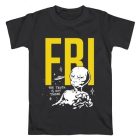 Мужская футболка хлопок с принтом FBI в Петрозаводске, 100% хлопок | прямой крой, круглый вырез горловины, длина до линии бедер, слегка спущенное плечо. | Тематика изображения на принте: 