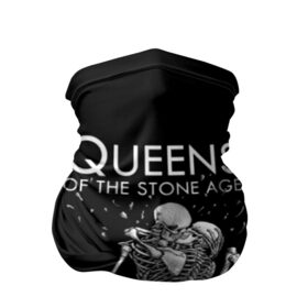 Бандана-труба 3D с принтом Queens of the Stone Age в Петрозаводске, 100% полиэстер, ткань с особыми свойствами — Activecool | плотность 150‒180 г/м2; хорошо тянется, но сохраняет форму | josh homme | metal | qotsa | queens of the stone age | rock | группы | метал | музыка | рок