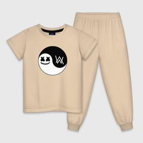 Детская пижама хлопок с принтом Marshmello VS Alan Walker в Петрозаводске, 100% хлопок |  брюки и футболка прямого кроя, без карманов, на брюках мягкая резинка на поясе и по низу штанин
 | Тематика изображения на принте: 